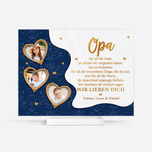 7803RGE1 danke opa kurze spruche_ personalisiertes geschenk  acryl aufsteller mit stander opaoma 7803rtpab