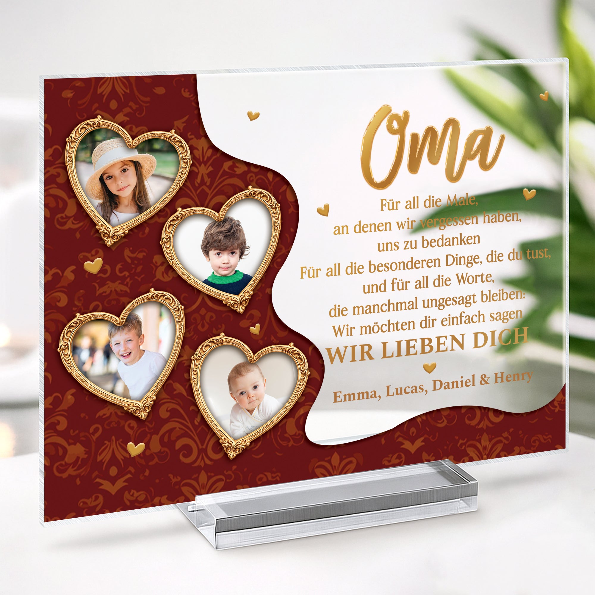 7803RGE2 danke opa kurze spruche_ personalisiertes geschenk  acryl aufsteller mit stander opaoma 7803rtpab