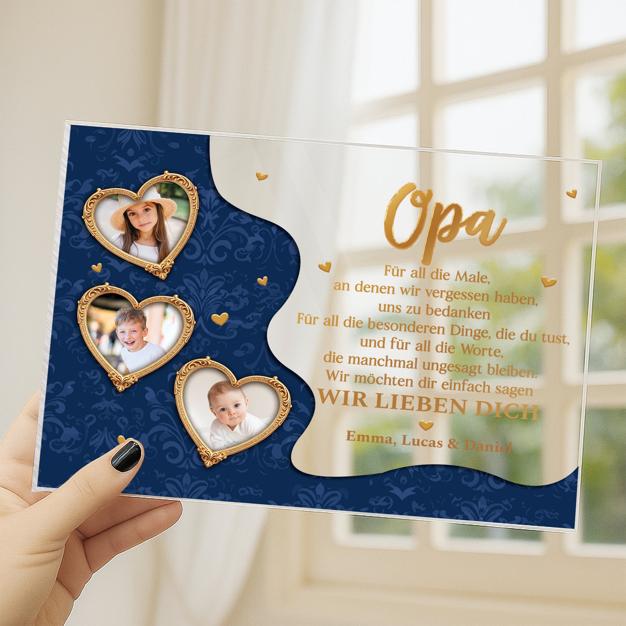 7803RGE3 danke opa kurze spruche_ personalisiertes geschenk  acryl aufsteller mit stander opaoma 7803rtpab