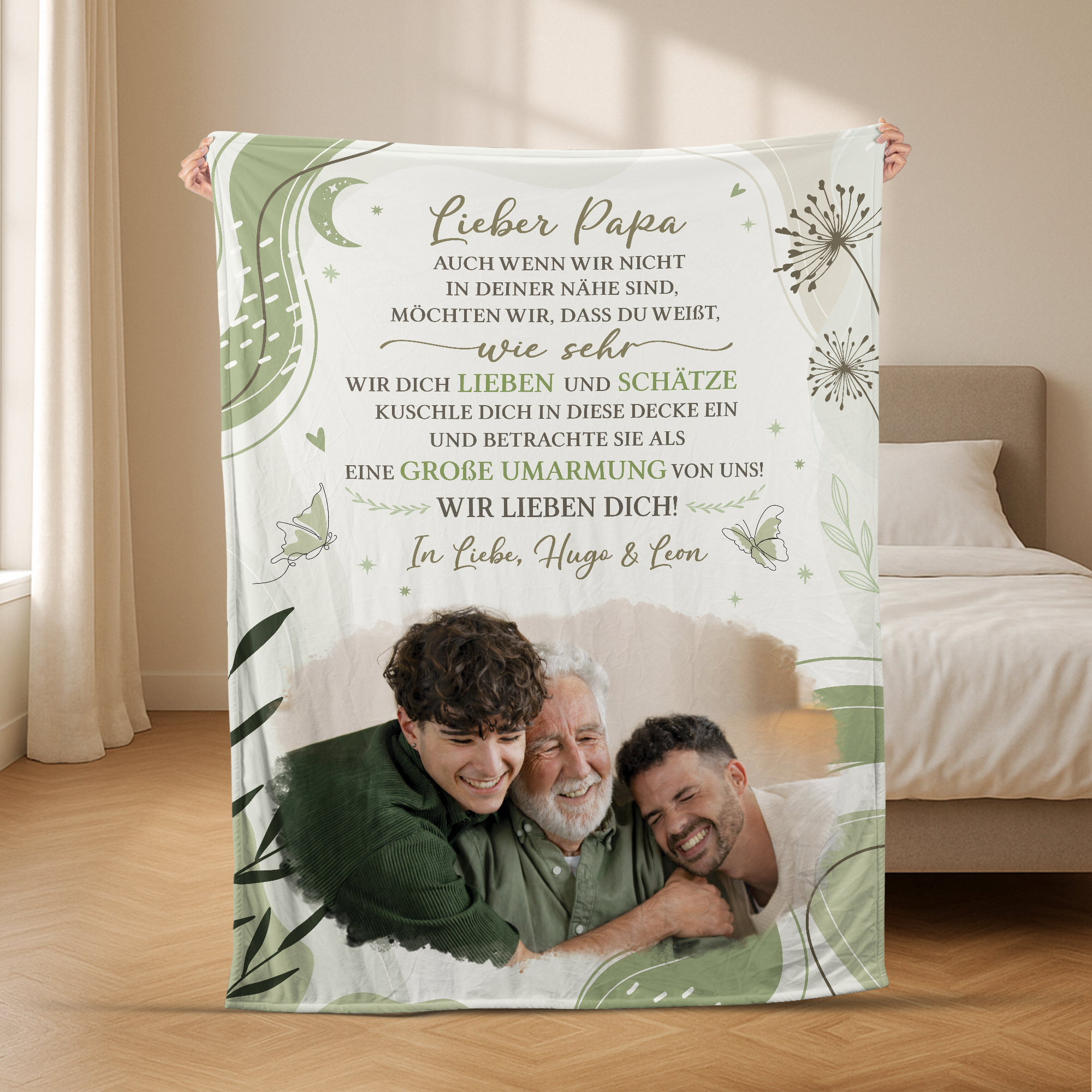 7807BGE2 liebe mama kuschle dich in diese decke ein kuscheldecke personalisiert_ foto mama  papa 7807b3eza