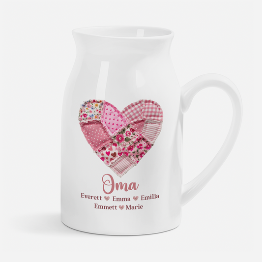 7809OGE1 oma  enkelkinder patchwork keramik vase personalisiert omamama 7809o