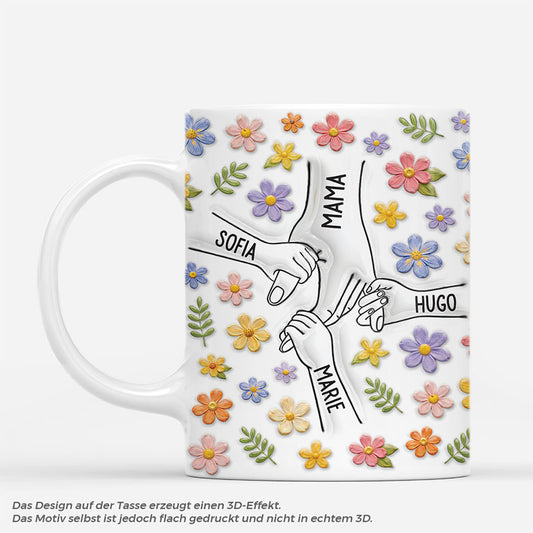 7821MGE2 3d druck effekt hand in hand blumen pastel omamama tasse personalisieren 7821mcvca