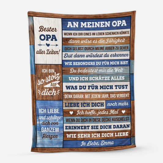 7829BGE1 an meine oma du bedeutest mir die welt personalisiertes geschenk  kuscheldecke omaopa 7829bsttb