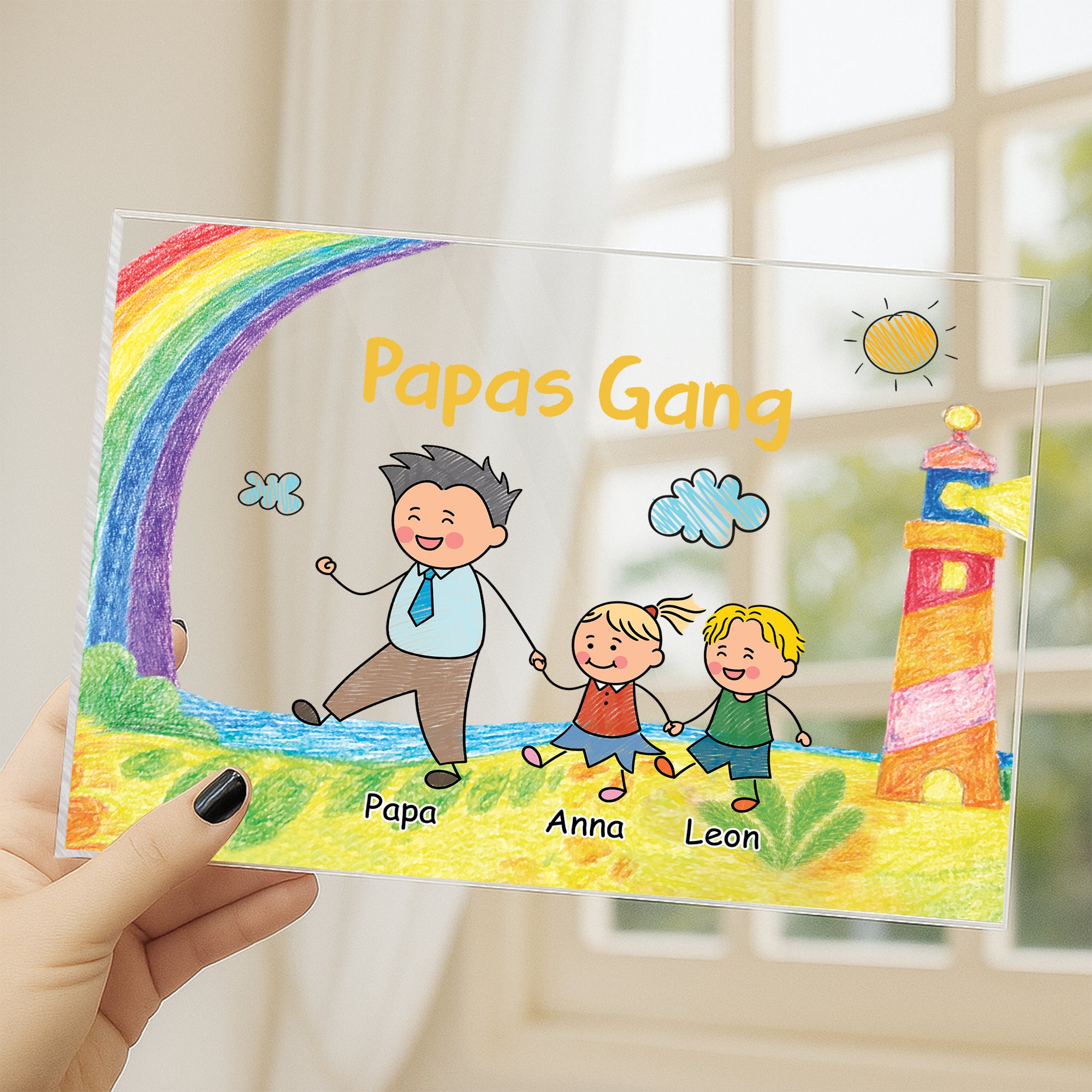 7834RGE3 mamas gang personalisiertes geschenk  acryl aufsteller mit stander papamama buntstifte 7834rtpta
