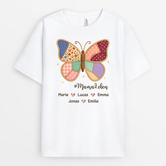 7842AGE1 liebe _omaleben schmetterling patchwork oma  mama t shirt personalisiert 7842a6fna