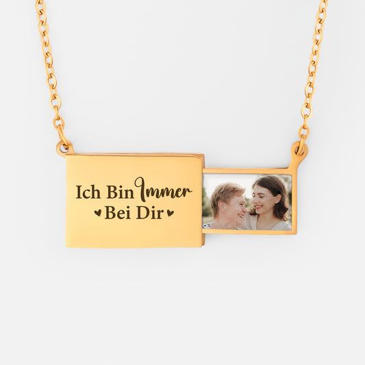 7853JGE1 ich bin immer bei dir briefumschlag kette personalisierte kette mama oma foto zur erinnerung 7853j3pca