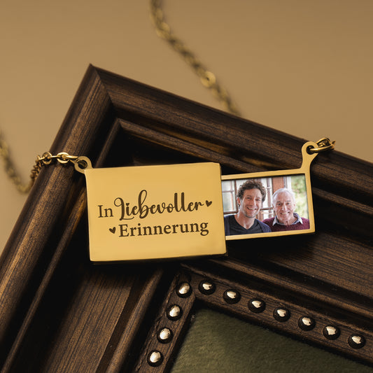 7853JGE2 ich bin immer bei dir briefumschlag kette personalisierte kette mama oma foto zur erinnerung 7853j3pca