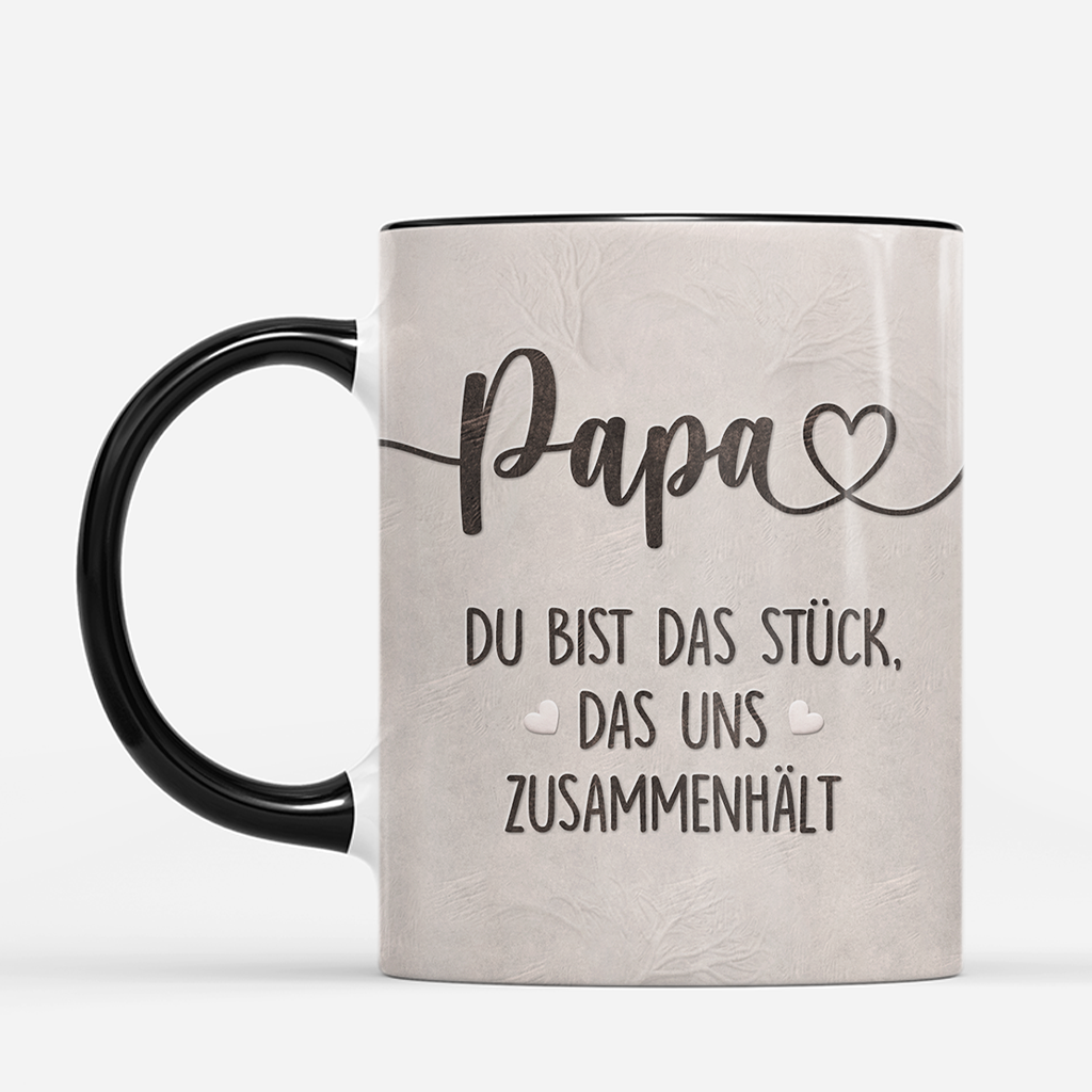 7873MGE2 3d druck effekt du bist das stuck das uns zusammenhalt mama  papa tasse personalisieren 7873mtfza