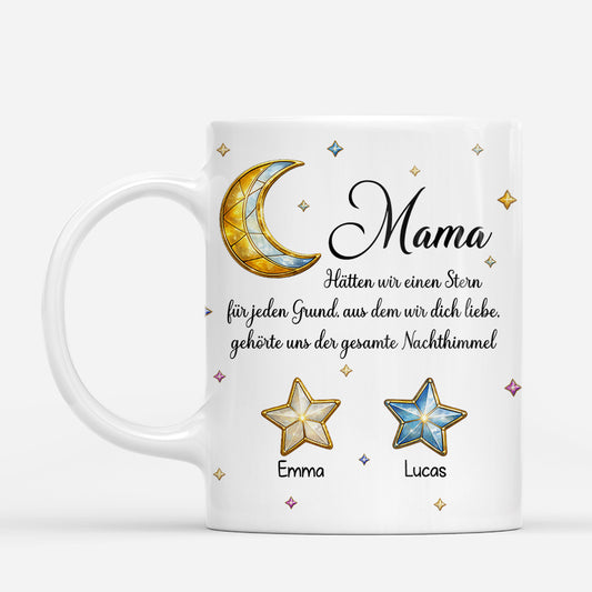 7877MGE1 jeder stern am himmel steht fur einen grund warum ich dich liebe mama  papa tasse personalisieren 7877mtlma