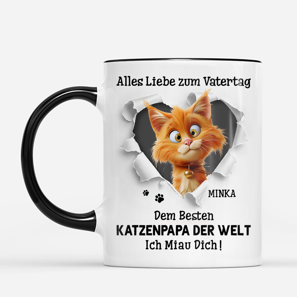 7880MGE2 3d druck effekt happy muttertagvatertag katzen tasse personalisiert_ wand gebrochen 7880m