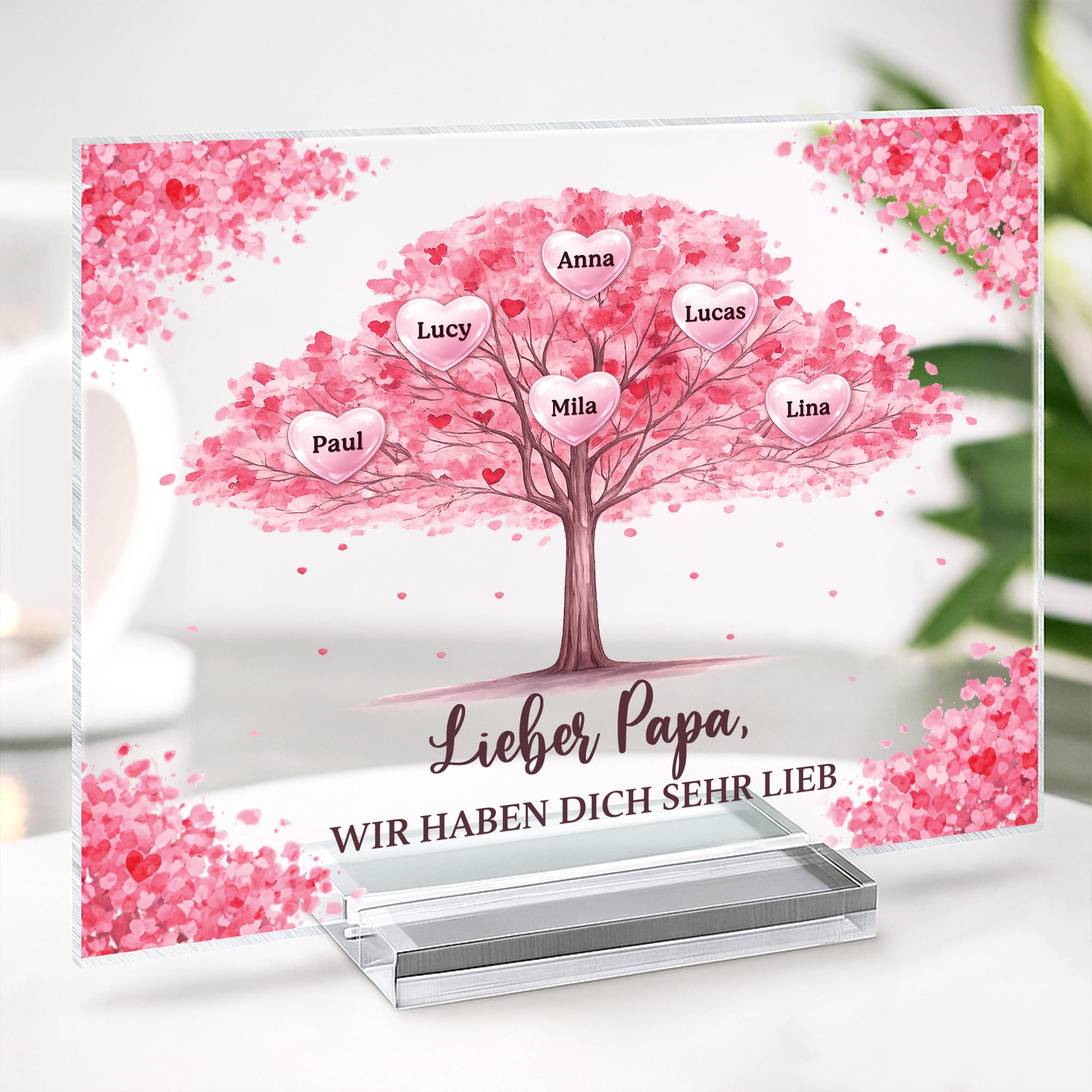 7889RGE2 ich habe dich sehr lieb acryl aufsteller personalisiert mit stander mamapapa 7889rtpca