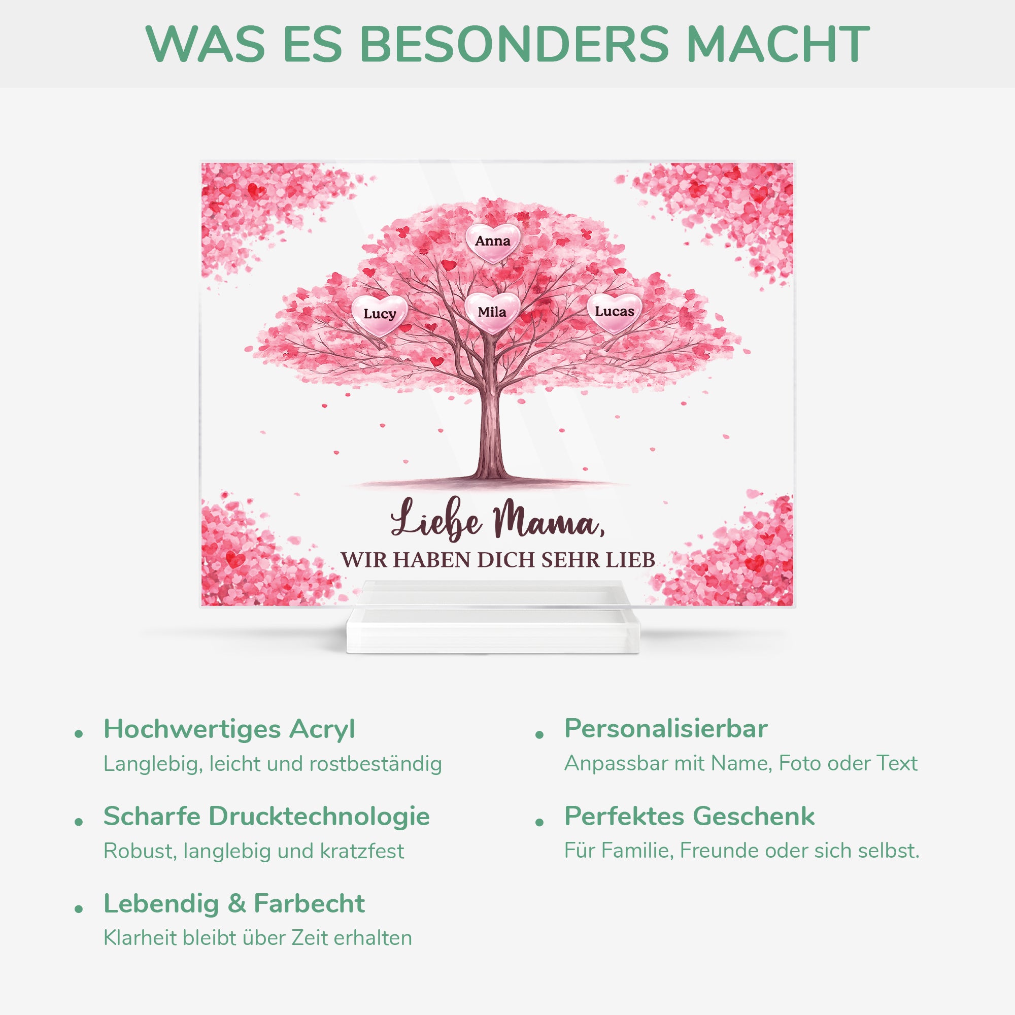 7889RGE5 ich habe dich sehr lieb acryl aufsteller personalisiert mit stander mamapapa 7889rtpca