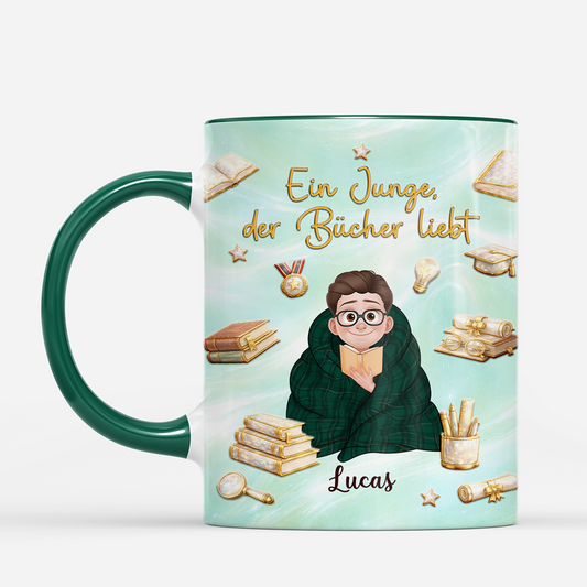 7897MGE2 3d druck effekt einfach ein madchen das buchern liebt personalisierte tasse fur leseratten_ frauen gold optik 7897msfma