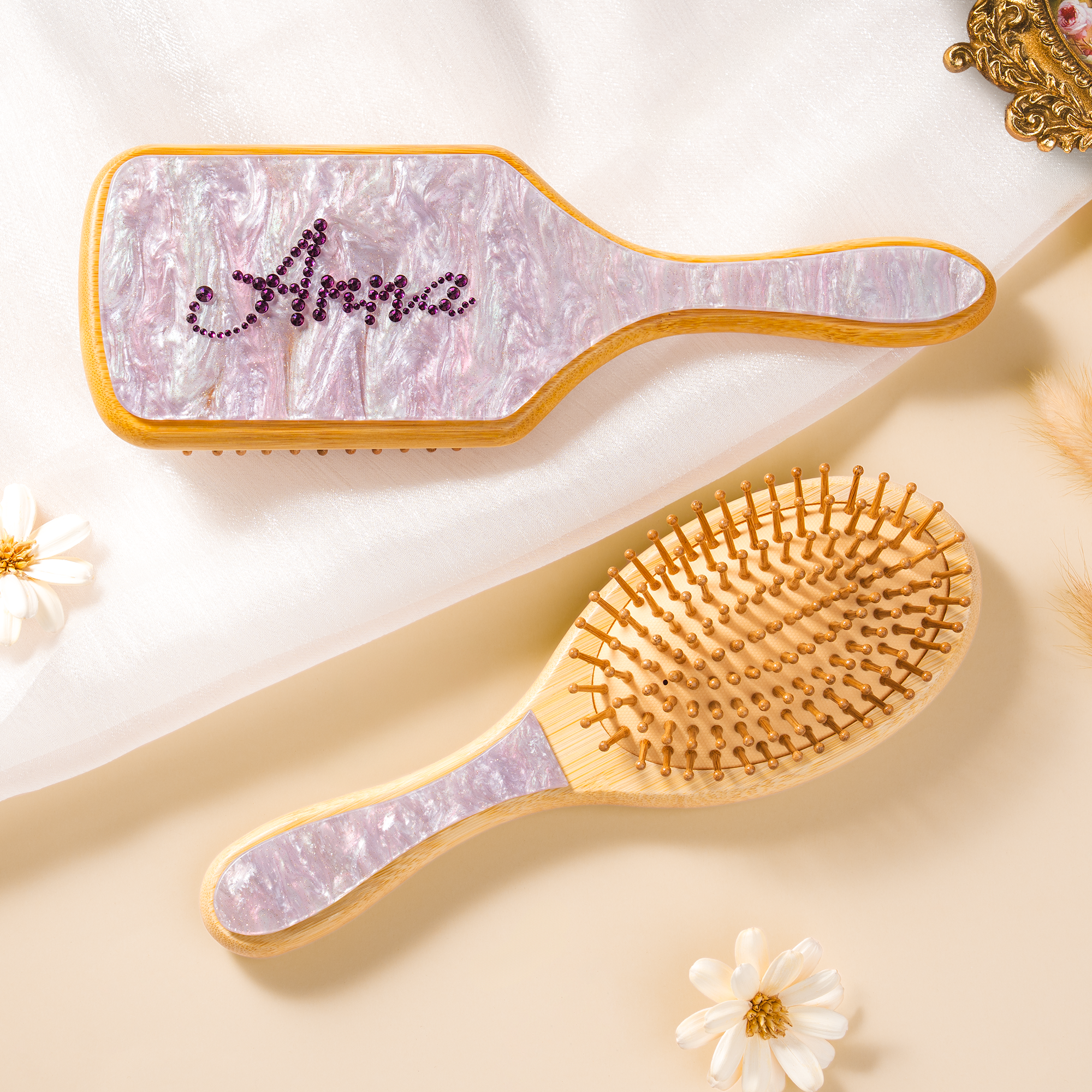 7900AGE2 name personalisiertes geschenk  haarburste mit strass 7900aq0h5a