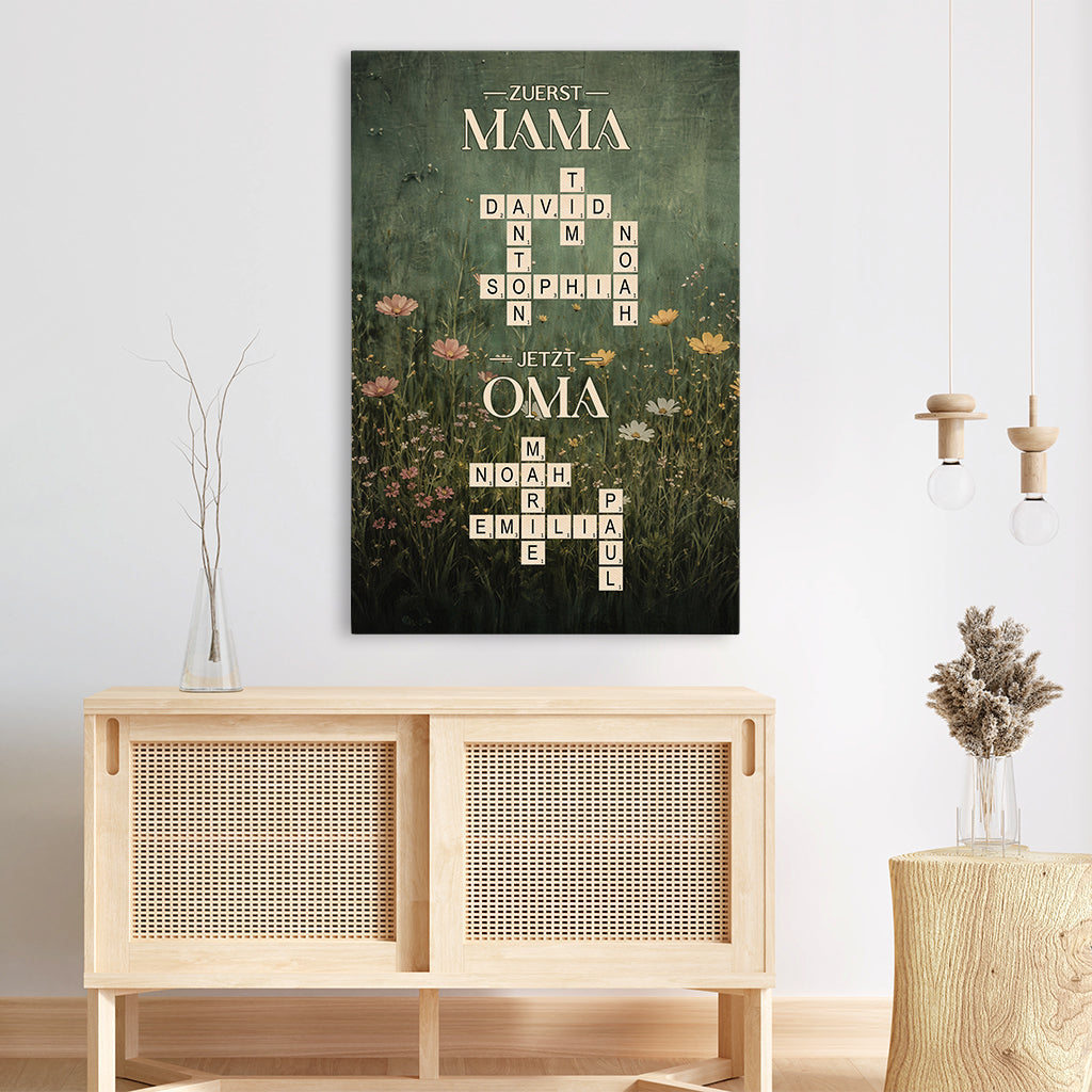 7902CGE3 erst mama jetzt oma personalisiertes kreuzwortratsel geschenk  leinwand fur oma resin harz 7902c8pna