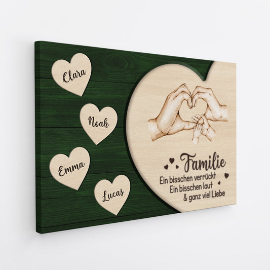 7921CGE2 3d druck effekt familie etwas verruckt etwas laut und ganz viel liebe personalisierte leinwand mamapapa 7921cslmi