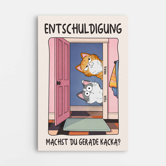 7926CGE1 entschuldigung machst du gerade kacka personalisierte geschenke katze  leinwand 7926cslnd