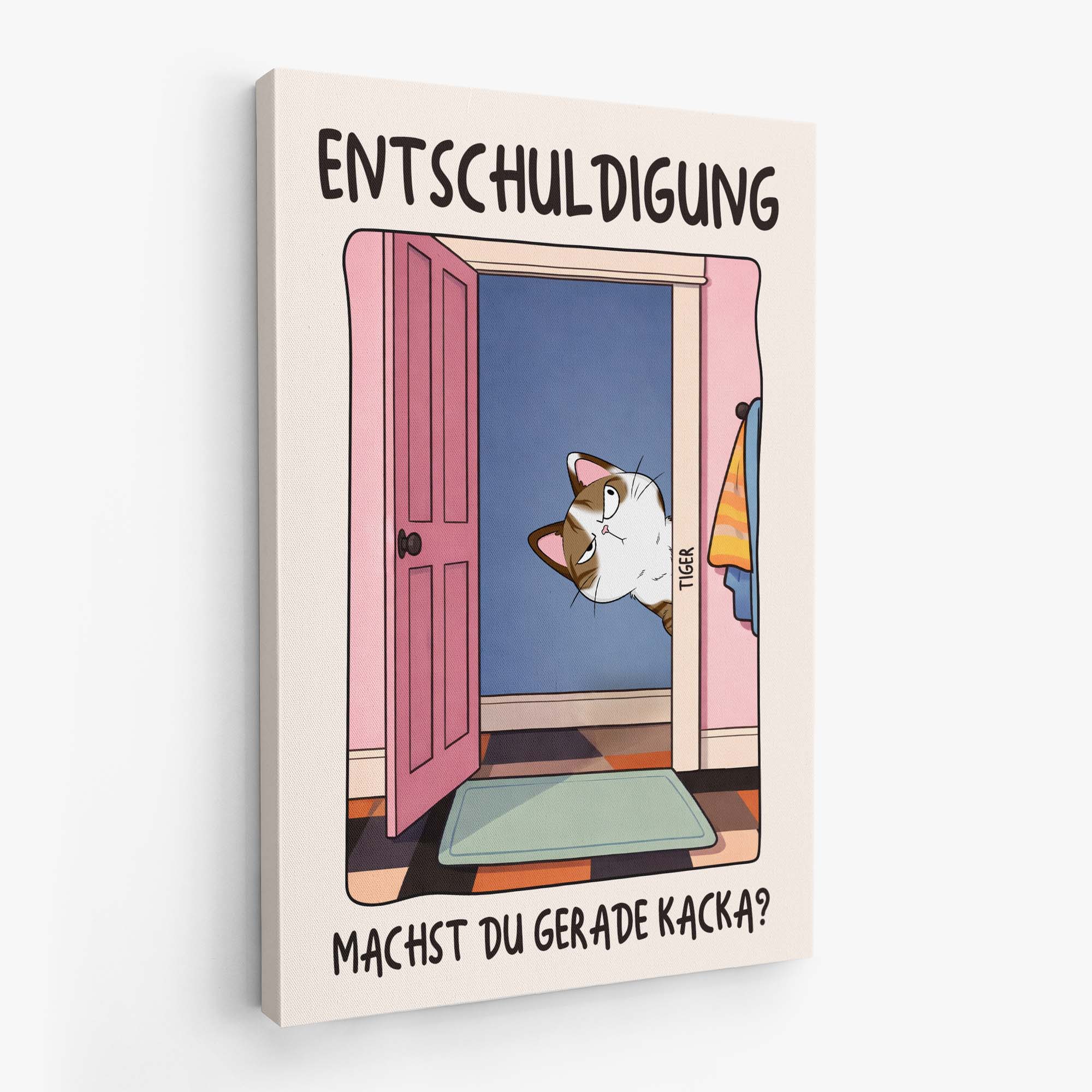 7926CGE2 entschuldigung machst du gerade kacka personalisierte geschenke katze  leinwand 7926cslnd