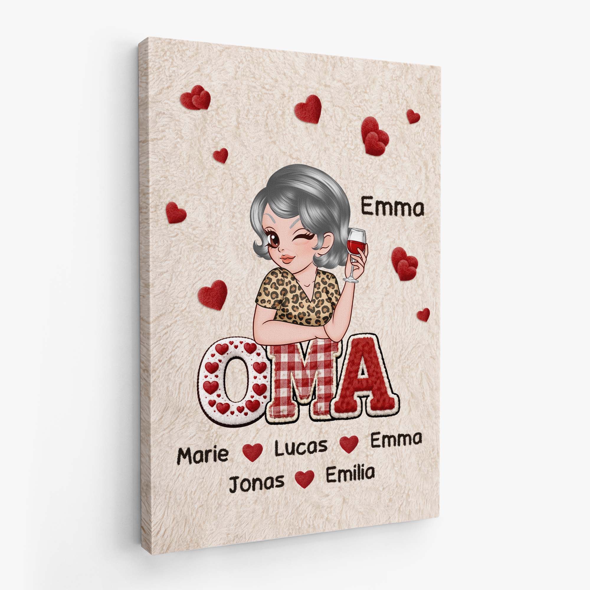 7941GE2 mama  kinder mit namen personalisiertes geschenk  leinwand mama papa 7941ctqna