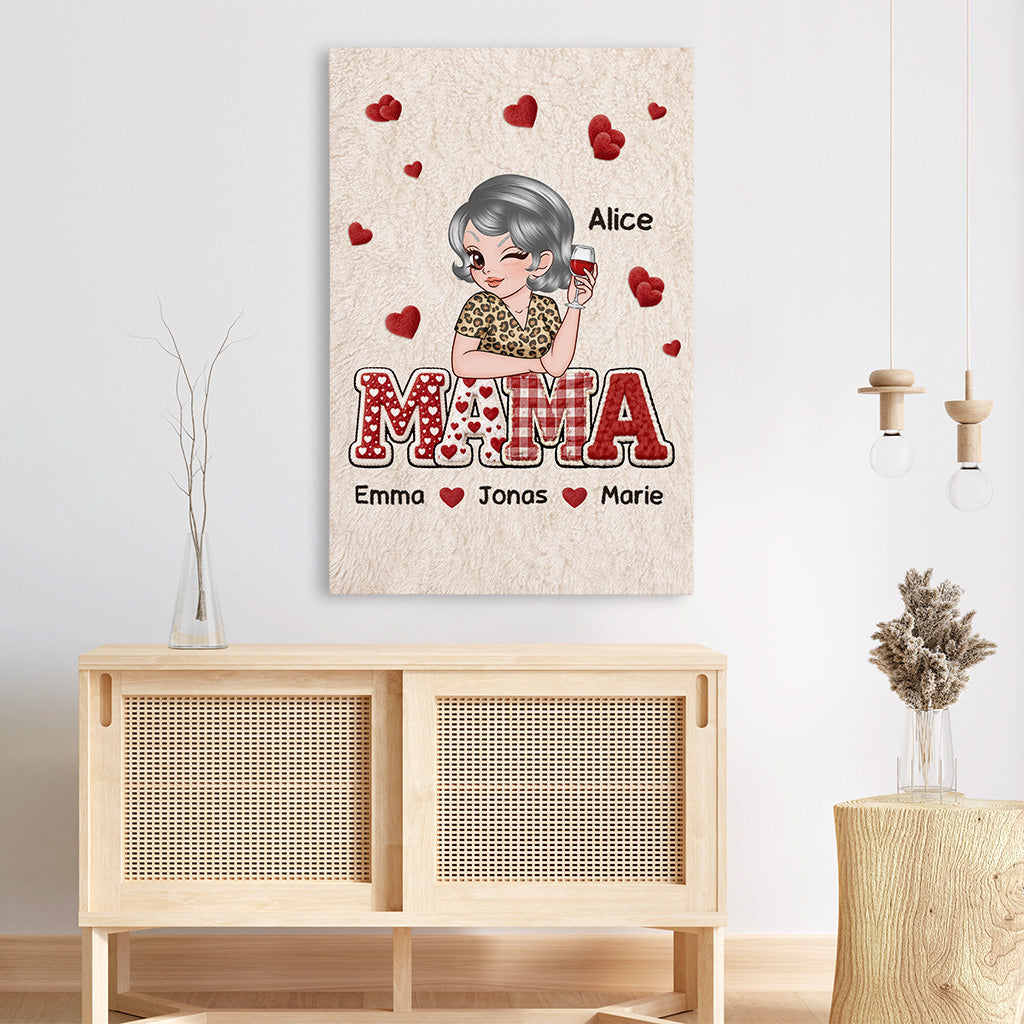 7941GE3 mama  kinder mit namen personalisiertes geschenk  leinwand mama papa 7941ctqna