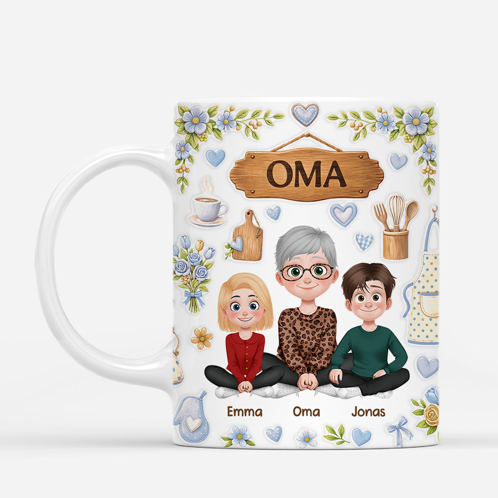 7949MGE2 3d druck effekt mama  kinder cartoon omamama tasse personalisieren 7949m3yna