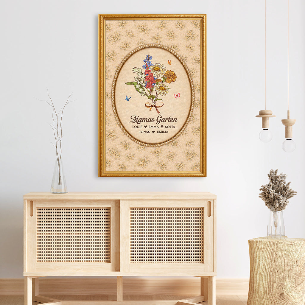 7951CGE3 3d druck effekt mamas garten personalisiertes geschenk  leinwand mama  oma blumen vintage 7951ccpca