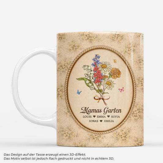 7951MGE1 3d druck effekt mamas garten omamama tasse personalisieren blumen vintage 7951mcpca