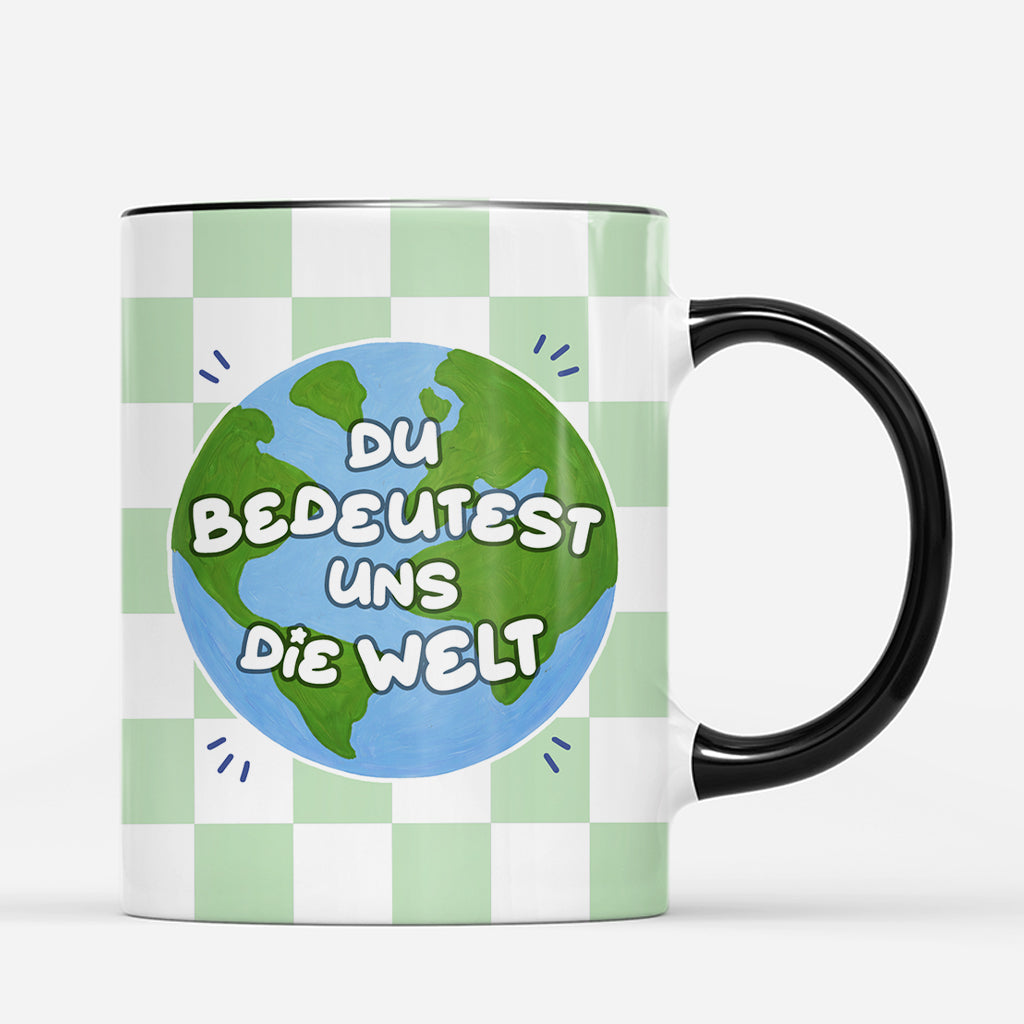 7955MGE3 du bedeutest mir die welt personalisiertes geschenk  mamapapa tasse 7955m6pwa