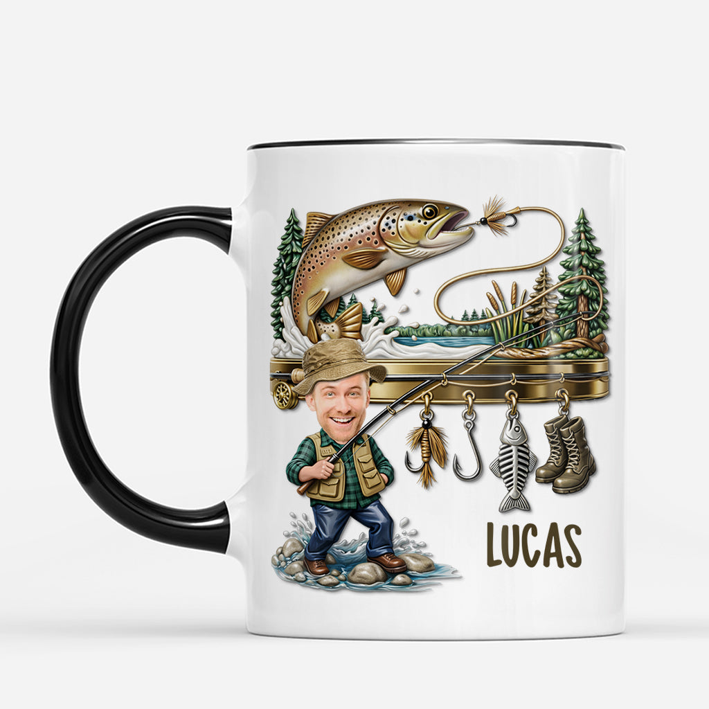 7958MGE2 3d druck effekt angler  fische personalisiertes geschenk  opapapa tasse 7958m6pab