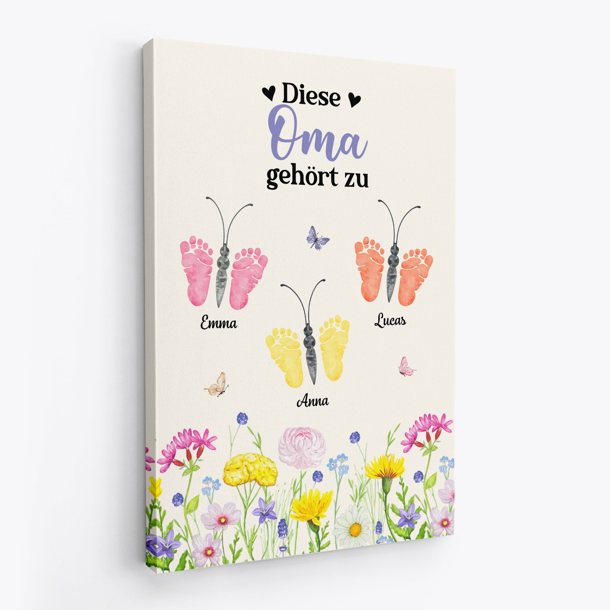 7959CGE2 diese mama gehort zu personalisierte leinwand mama  oma fussabdruck 7959c6yca