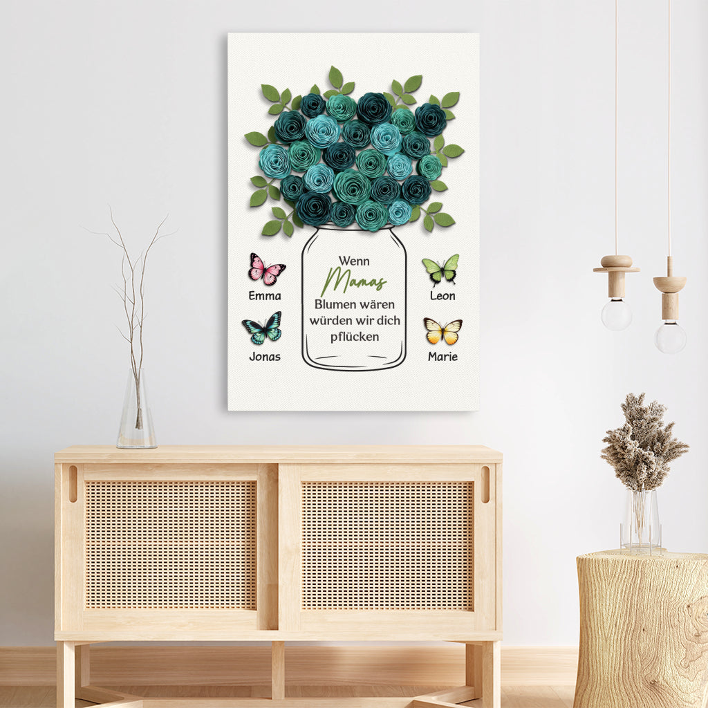 7960GE3 wenn omas blumen waren wurden wir dich pflucken personalisiertes geschenk  leinwand mama  oma 7960c6yna