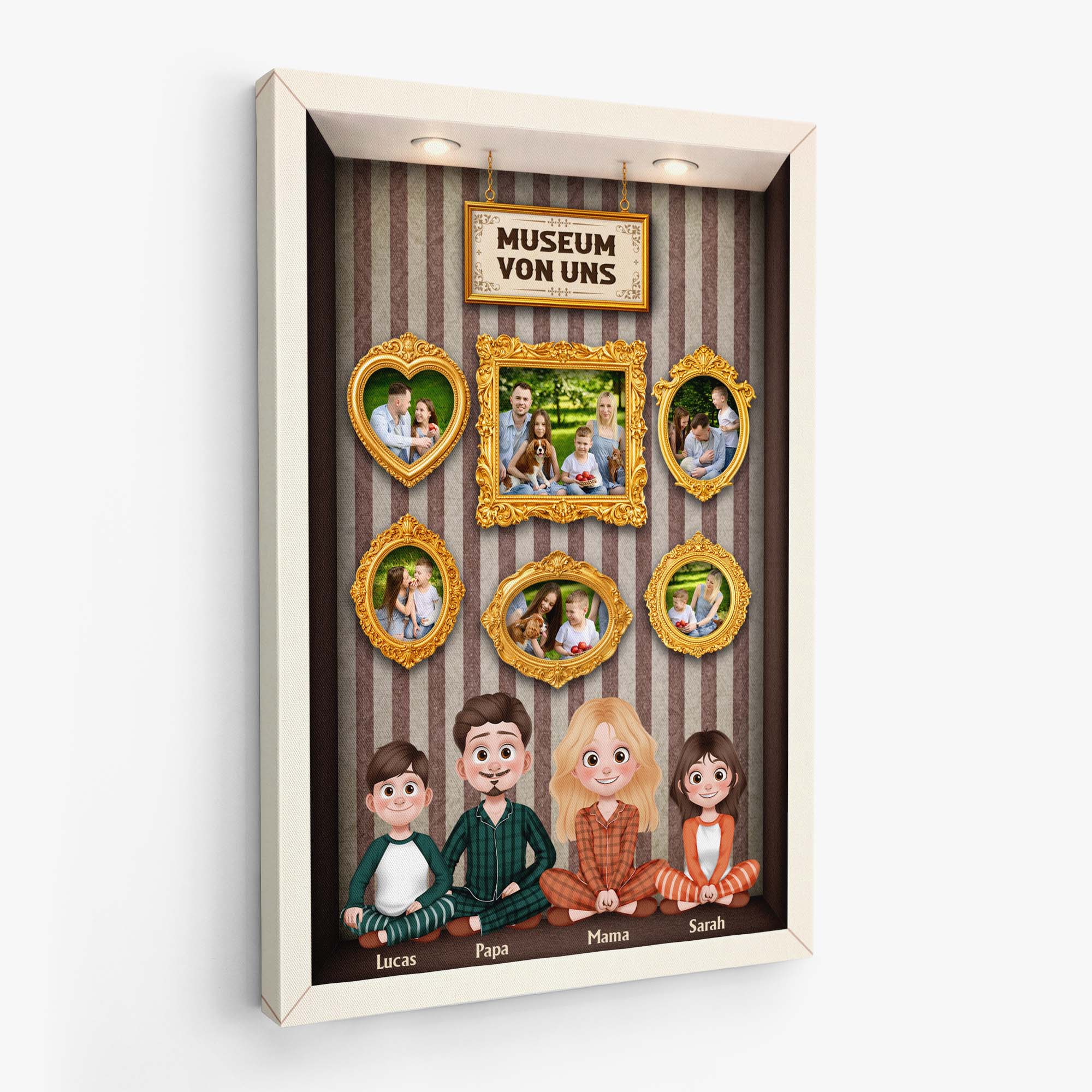 7962CGE2 familie cartoon personalisierte leinwand familie_ mit foto 7962c6vwi