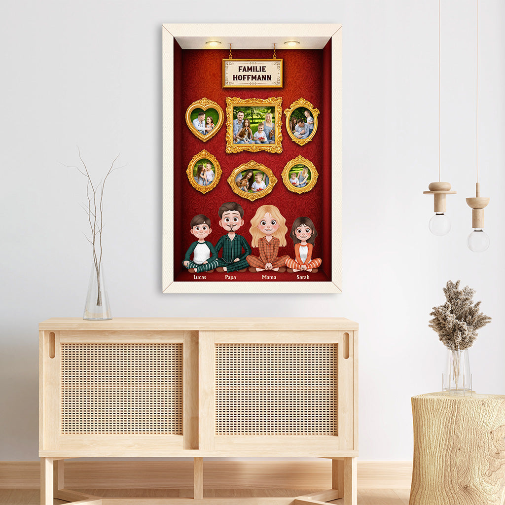 7962CGE3 familie cartoon personalisierte leinwand familie_ mit foto 7962c6vwi