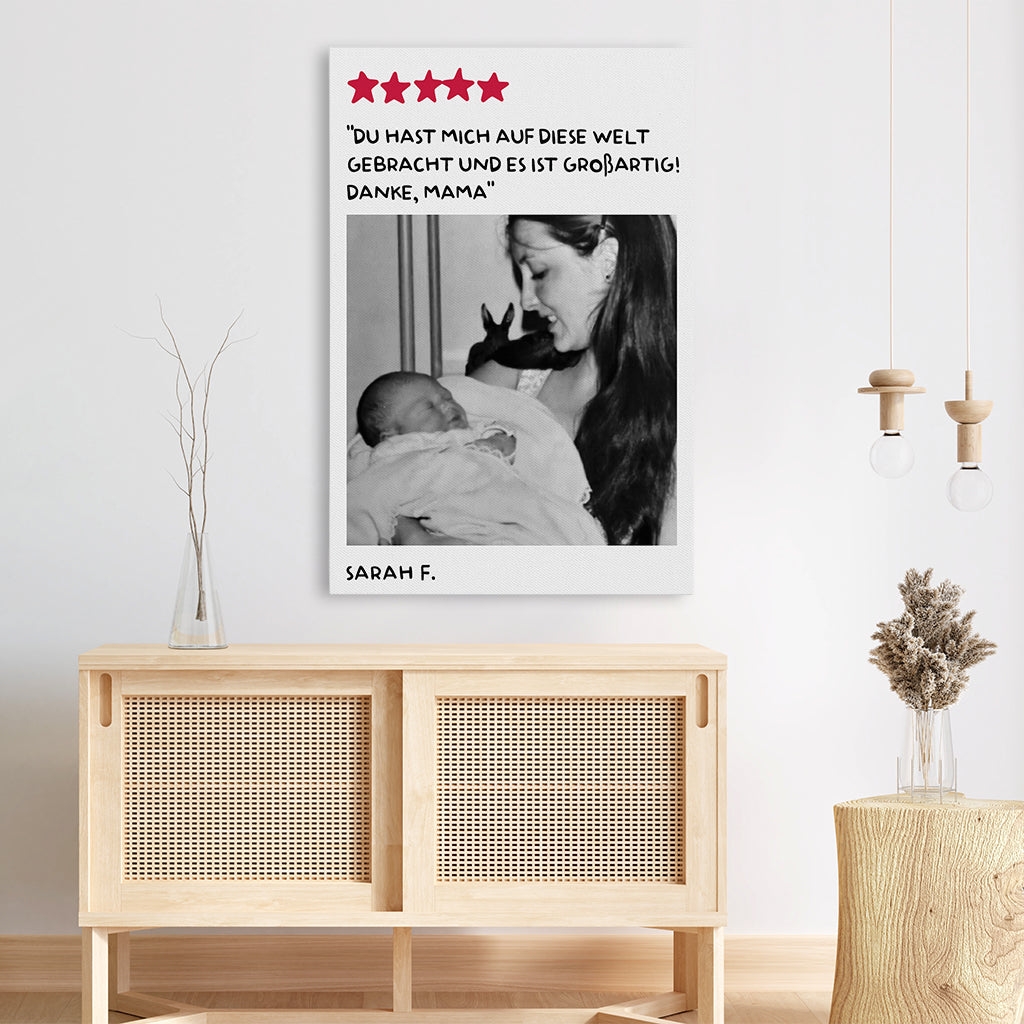 7969CGE3 du hast mich auf diese welt gebracht und es ist grossartig personalisierte geschenke foto  leinwand mama  papa 7969ccpwa