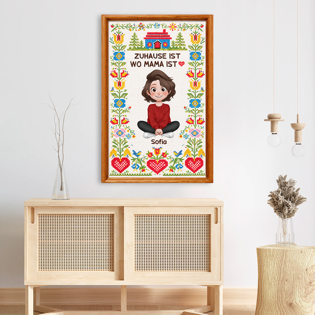 7975CGE1 zuhause ist wo mama ist personalisierte leinwand mama  oma kreuzstich 7975ccvca_1