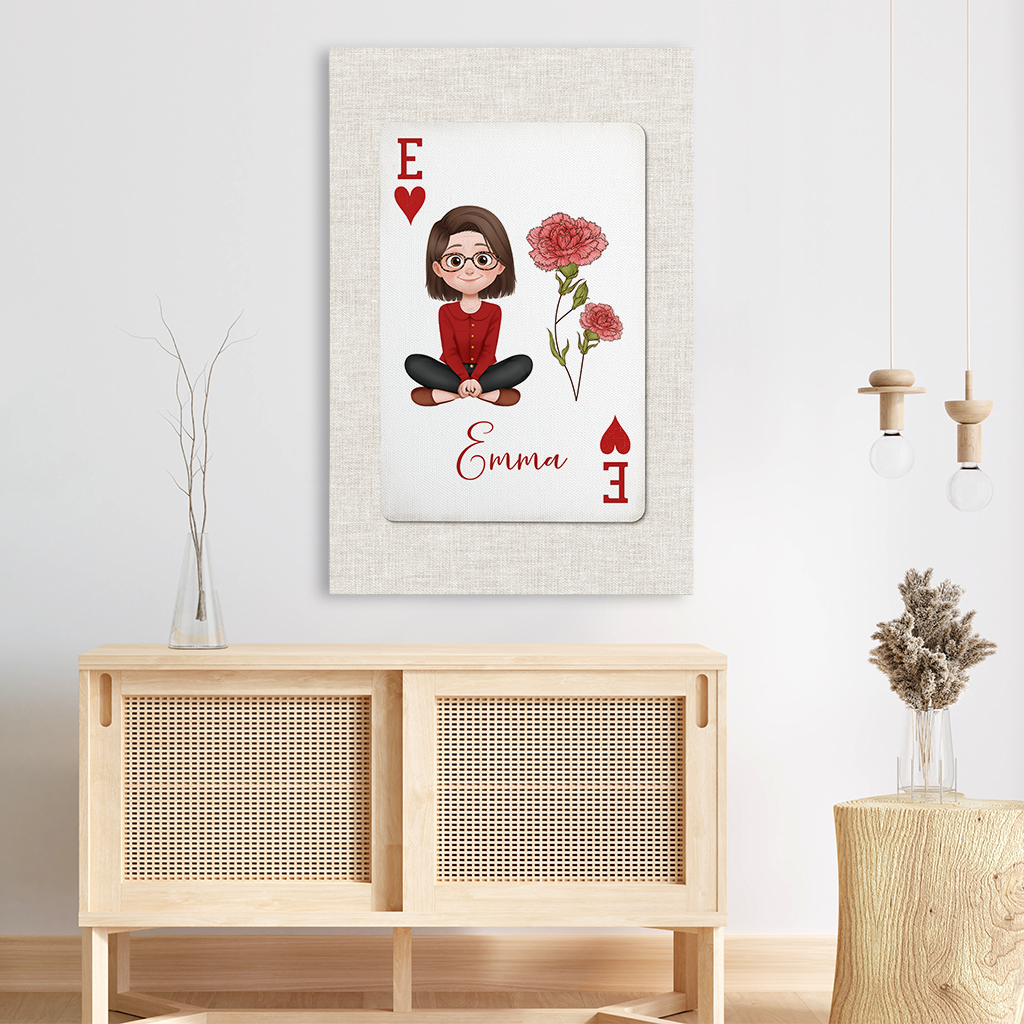 7976CGE3 name  blume personalisierte leinwand mama  oma spielkarten 7976ctfna