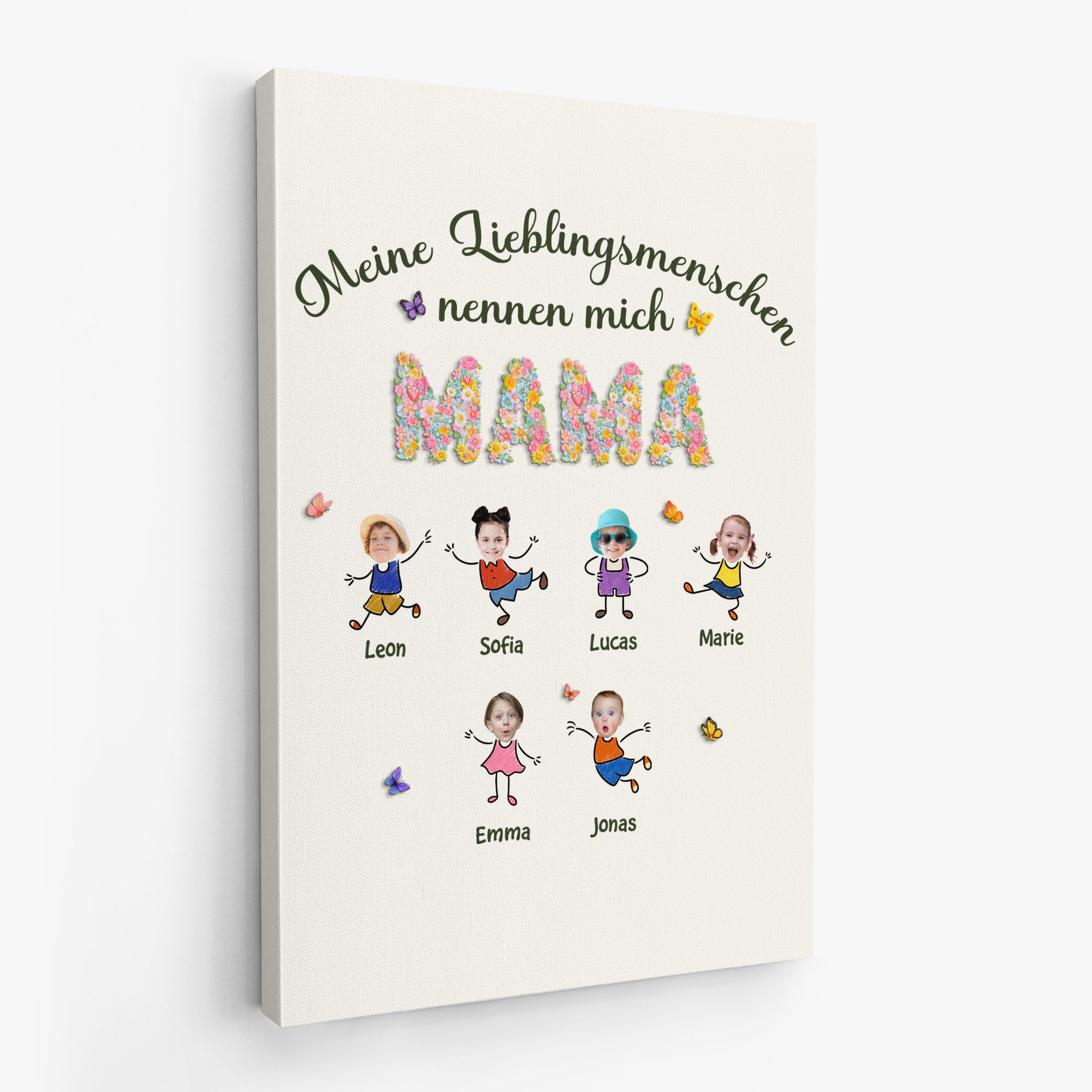7977CGE2 meine lieblingsmenschen nennen mich mama personalisierte leinwand mama  oma mit foto 7977ctyna