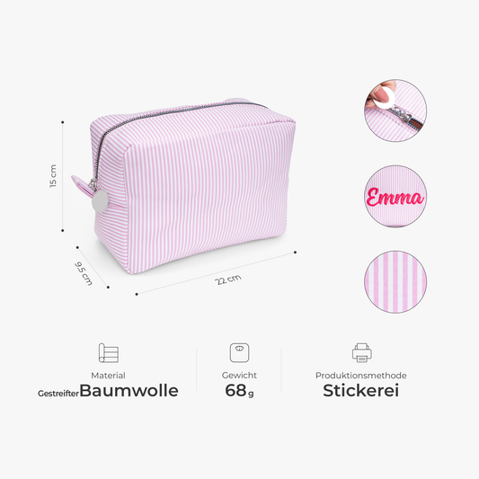 7982AGE2 damen kosmetiktasche_ name personalisierte geschenke fur frauen  kosmetiktasche gestreift mit stickerei 7982ab0p5a