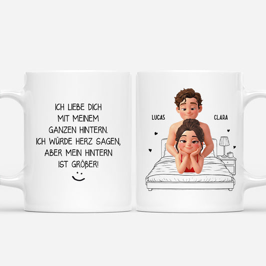 7989MGE1 ich liebe dich mit meinem ganzen popo personalisierte paar geschenke  cartoon tassen lustig 7989m6q5g