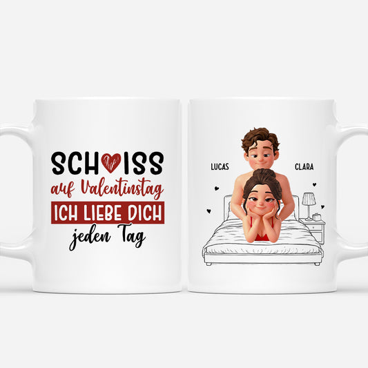 7990MGE1 schiss auf valentinstag ich liebe dich jeden tag personalisierte paar geschenke  cartoon tassen lustig 7990m6q5g