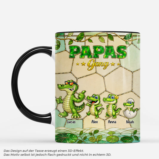 7992MGE1 papas gang krokodile mama  papa tasse personalisieren 7992msp1a