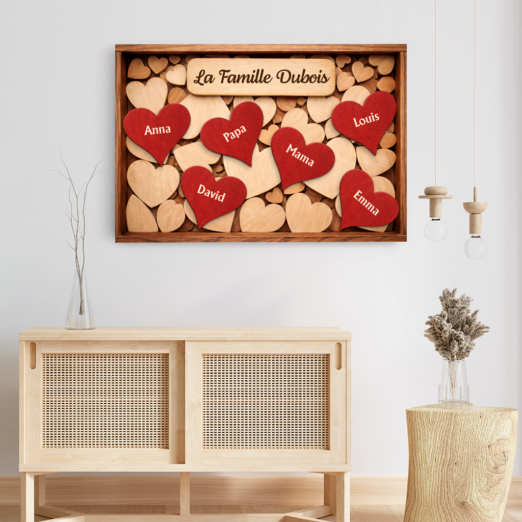 8005CGE3 zusammen sind wir familie herzen personalisierte leinwand familie_ 8005c6fwi