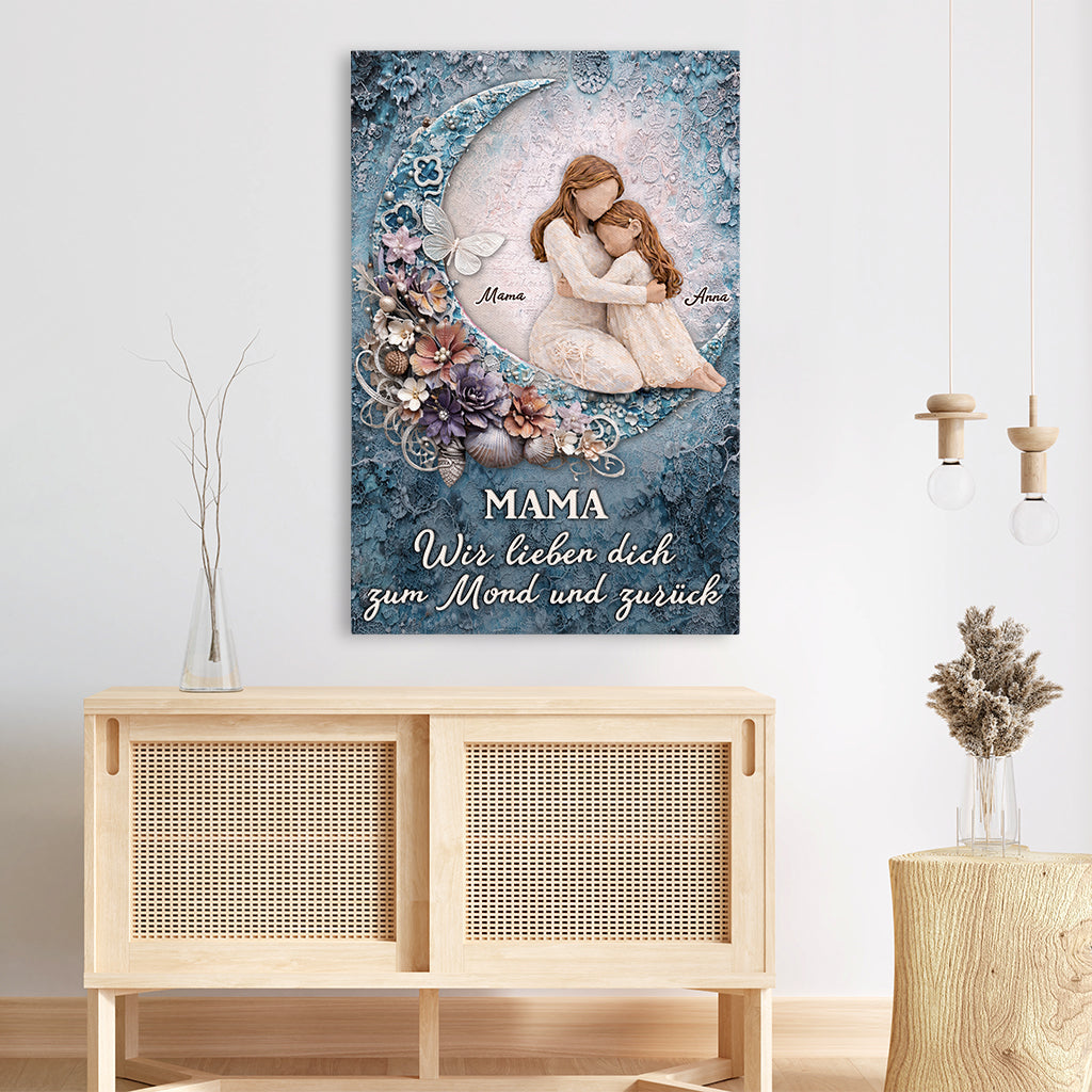 8006CGE3 ich liebe dich bis zum mond und zuruck personalisierte leinwand mama  papa 8006c6pwa