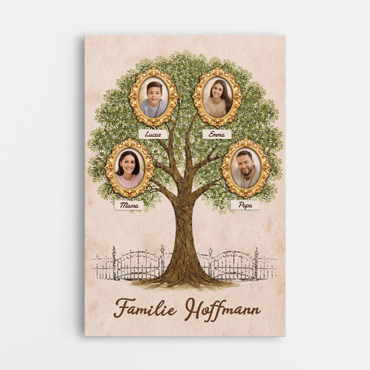 8009CGE1 familie personalisierte leinwand familie_ mit foto baum 8009c6fwi