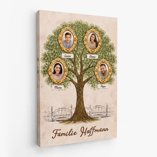 8009CGE2 familie personalisierte leinwand familie_ mit foto baum 8009c6fwi