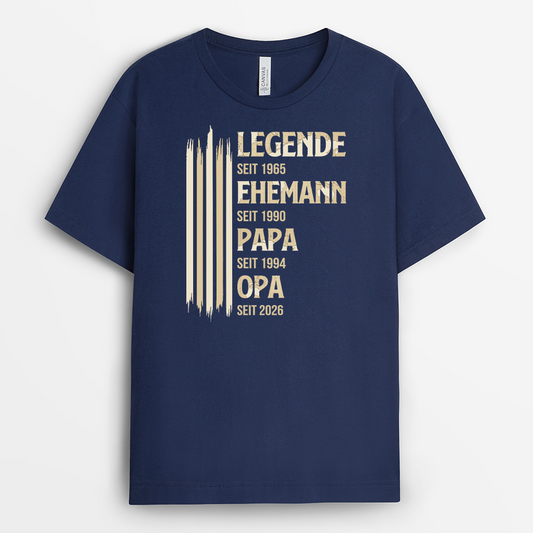 8022AGE2 legende ehemann papa opa streifen weltkarte t shirt opa personalisiert 8022a8phb