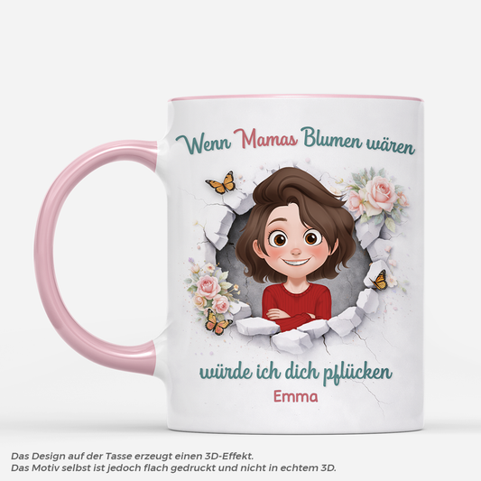 8025MGE1 3d druck effekt wenn omis blumen waren wurde ich dich pflucken personalisierte geschenke foto  mamaoma tasse 8025mshca