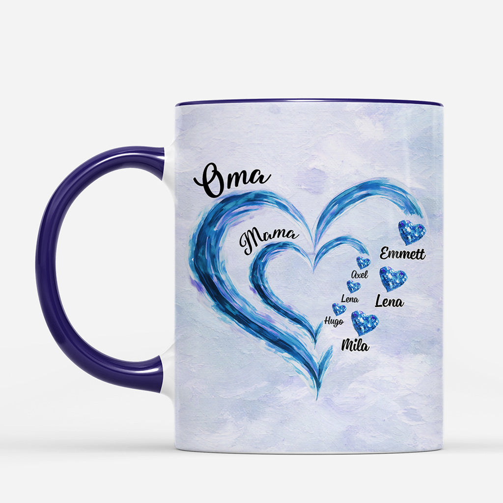 8031MGE2 oma mama kinder personalisiertes geschenk  tasse im olgemalde stil 8031mtqaa