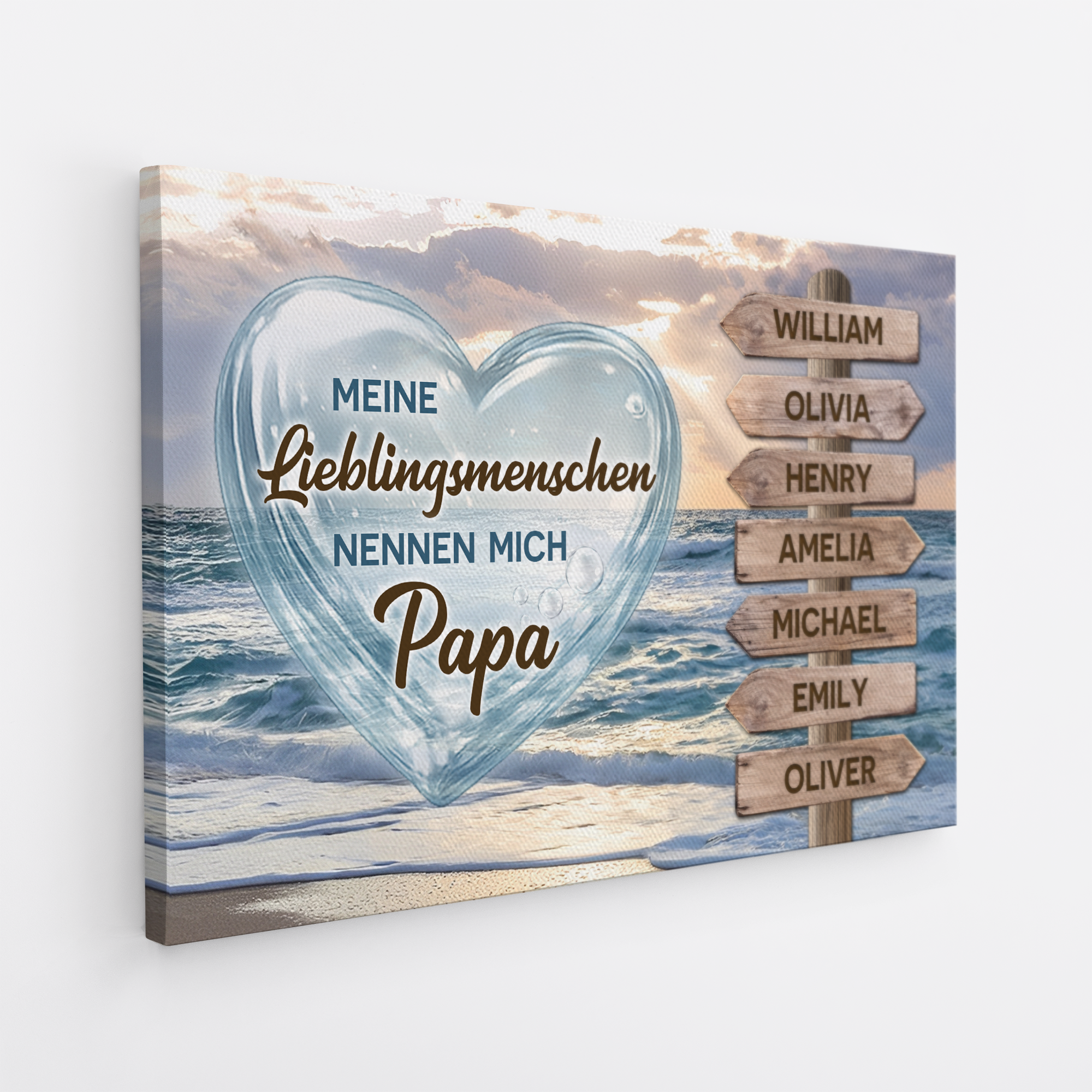 8044CGE2 meine lieblingsmenschen nennen mich mama personalisiertes geschenk  leinwand mamapapa wegweiser schilder 8044ctqha