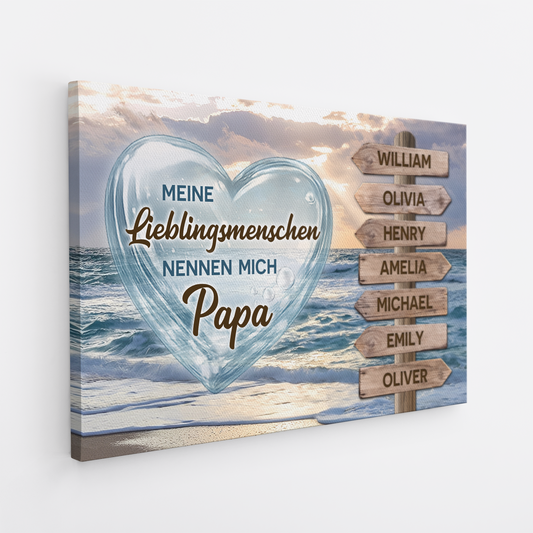 8044CGE2 meine lieblingsmenschen nennen mich mama personalisiertes geschenk  leinwand mamapapa wegweiser schilder 8044ctqha